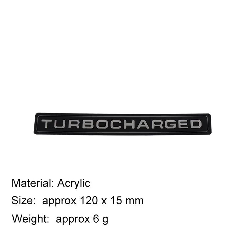 Premium Turbocharged Vehicle Emblem Decal for Hood, Fender, Trunk, and Rear Bonnet