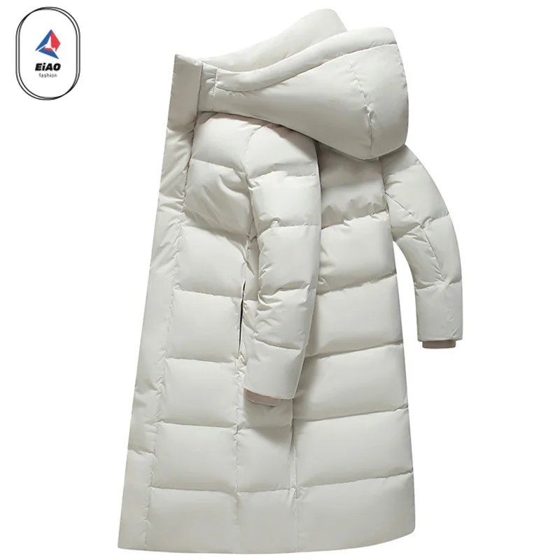 EIAO Luxury Brand Down Jacket Men 2026 Winter Snow Peak Hiking Long White Duck Down Coat Outdoor Women Solid Color Parkas Puffer