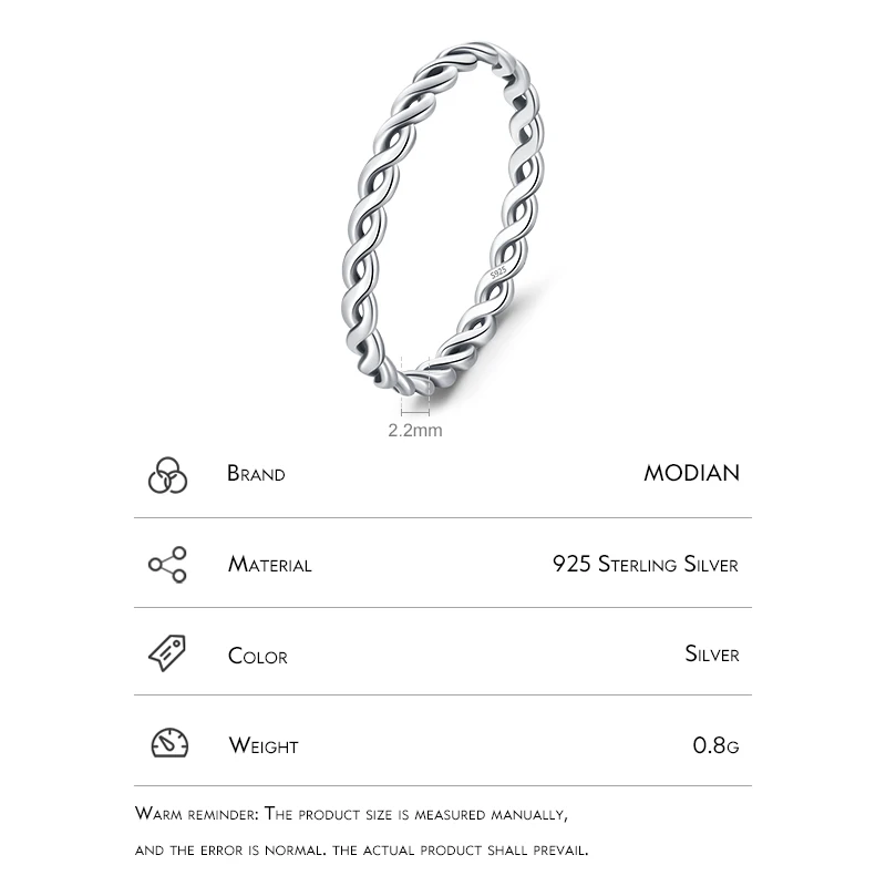 925 Sterling Silver Finger Ring For Women Vintage Classic