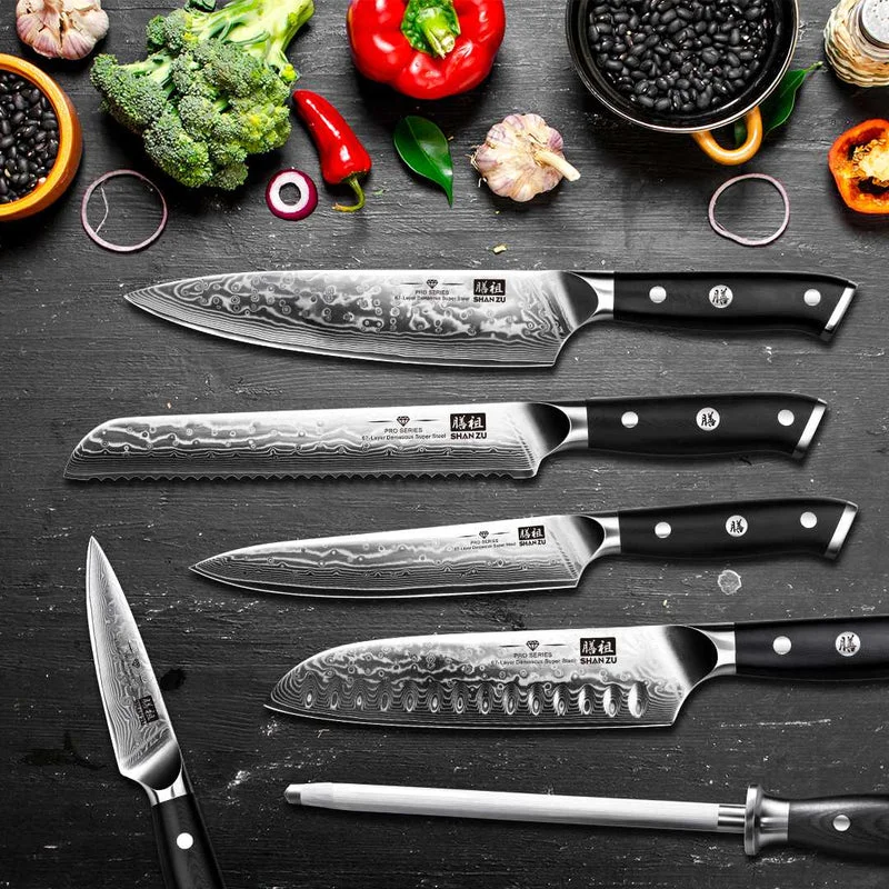 SHAN ZU Cuchillo Santoku Japones, Cuchillos de Cocina