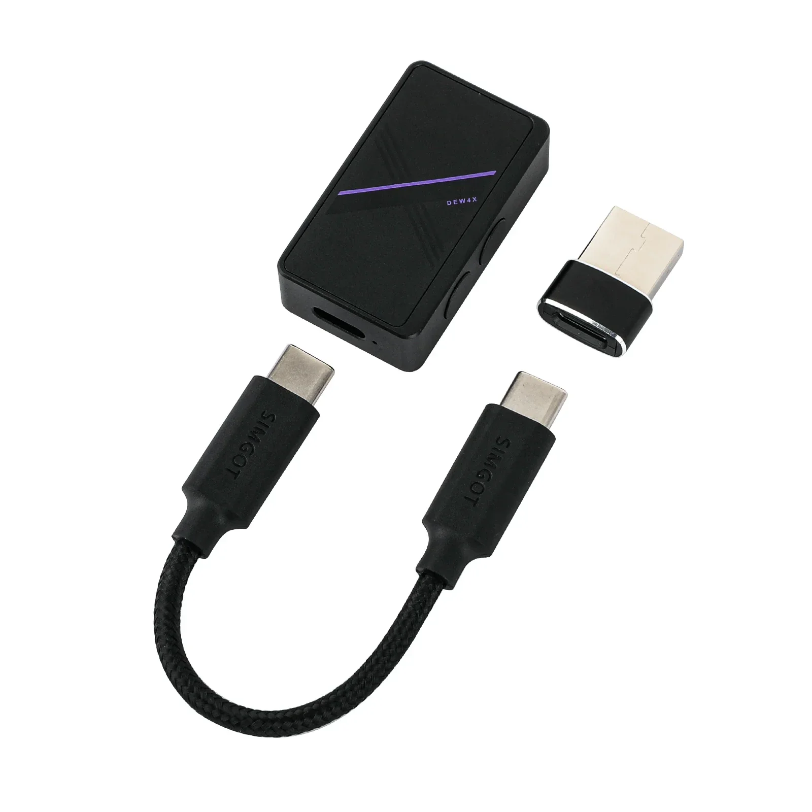 SIMGOT DEW4X HiFi Dual C43198 DAC Chip Portable DAC/AMP with OFC Wrapped Shielding Layer Cable
