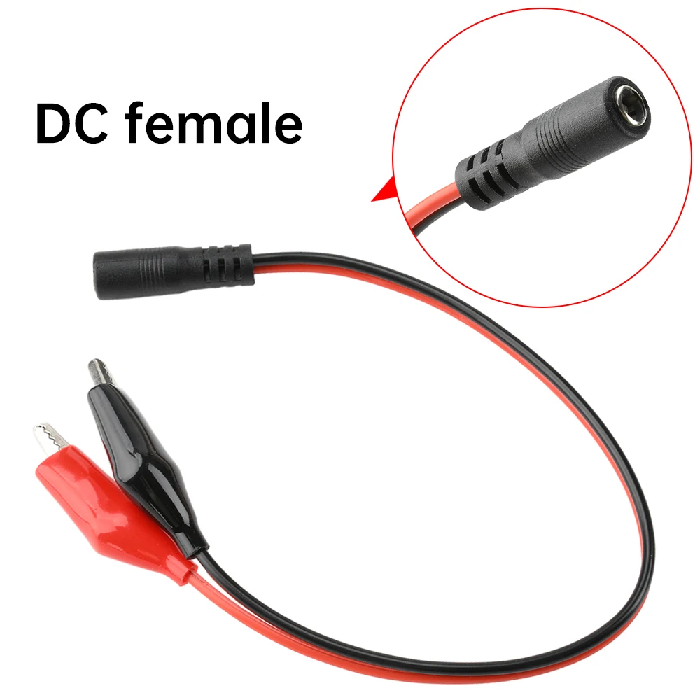 DC Male/Female Jack Connector to Alligator Clip DC Power Supply Male Female Test Leads Alligator Clip Wire Connector 25/30cm
