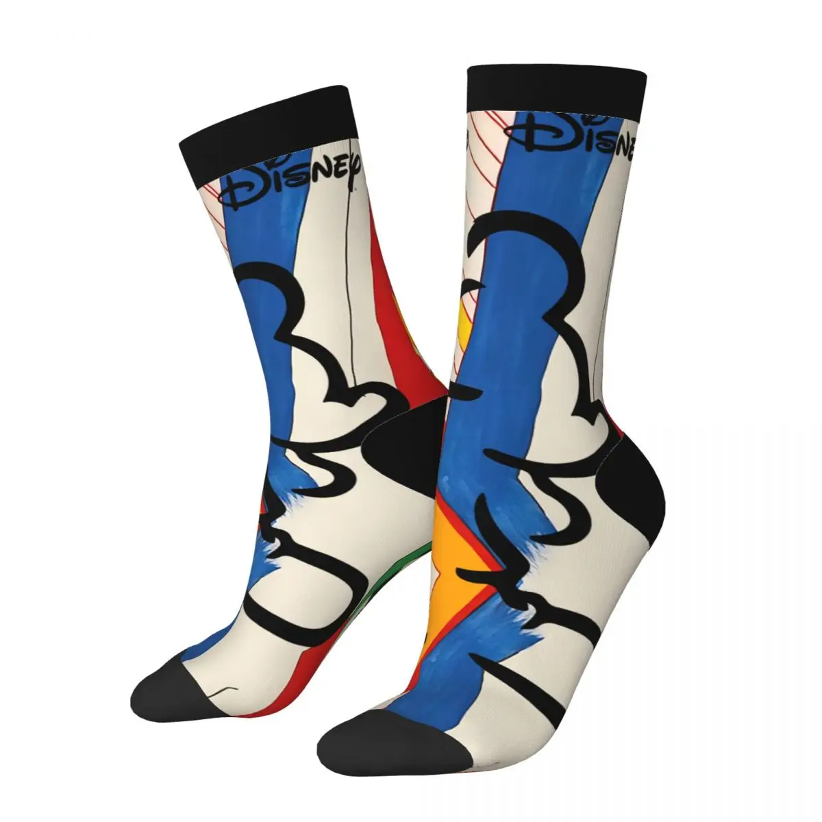 Calcetines de compresión unisex para hombre, diseño de Mickey Mouse, estilo Harajuku, sin costuras, estampados, divertidos y novedosos, con el lema "San Valentín".