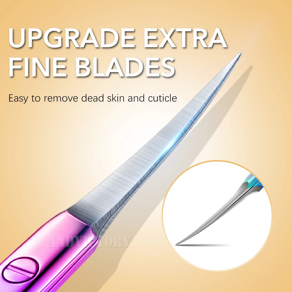 Stainless Steel Cuticle Scissors Dead Skin Remover For Nails Art Clippers Russian Manicure Curved Tip Scissor