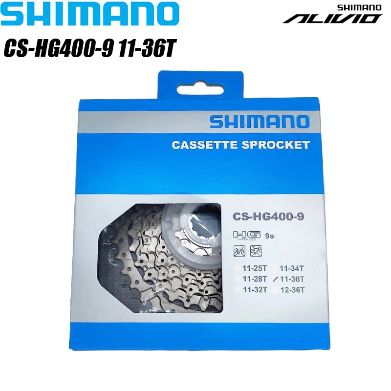 Bicycle Cassette Shimano ALIVIO CS-HG400-9 Speed MTB Cassette Sprocket 11-32T 11-34T 11-36T Mountain Bicycle Freewheel