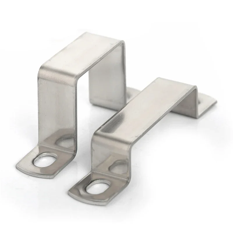 304 Stainless Steel Thickened Square Rectangular Ohm Tube Card U/M-type Horseback Saddle Clip Clamp Buckle Throat Hoop Bracket
