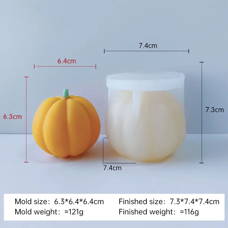 Halloween Pumpkin Silicone Mold for DIY Candle, Resin, and Soap Crafting