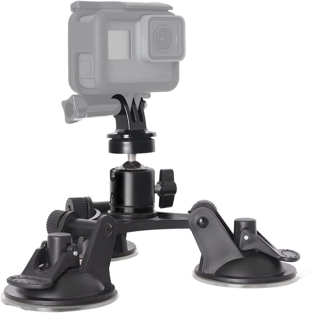 Insta360 X5 X4 X3 Dji Action 5 Pro 4 3 Hero 12 11 10 카메라 액세서리용 삼각형 차량용 흡착판 유리 홀더 삼각대 마운트