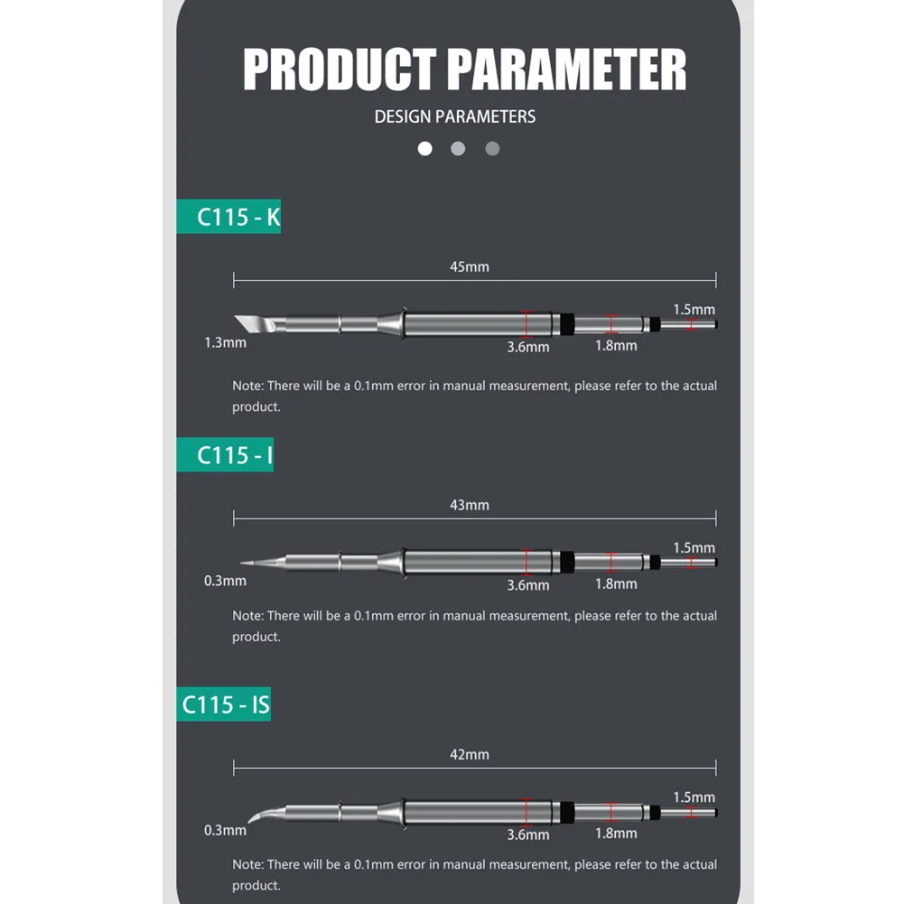 C115 Series Internal Heating Long Soldering Iron Tip For JBC115 T26  Precision Welding Workstation Soldering Station stick welding electrode holder