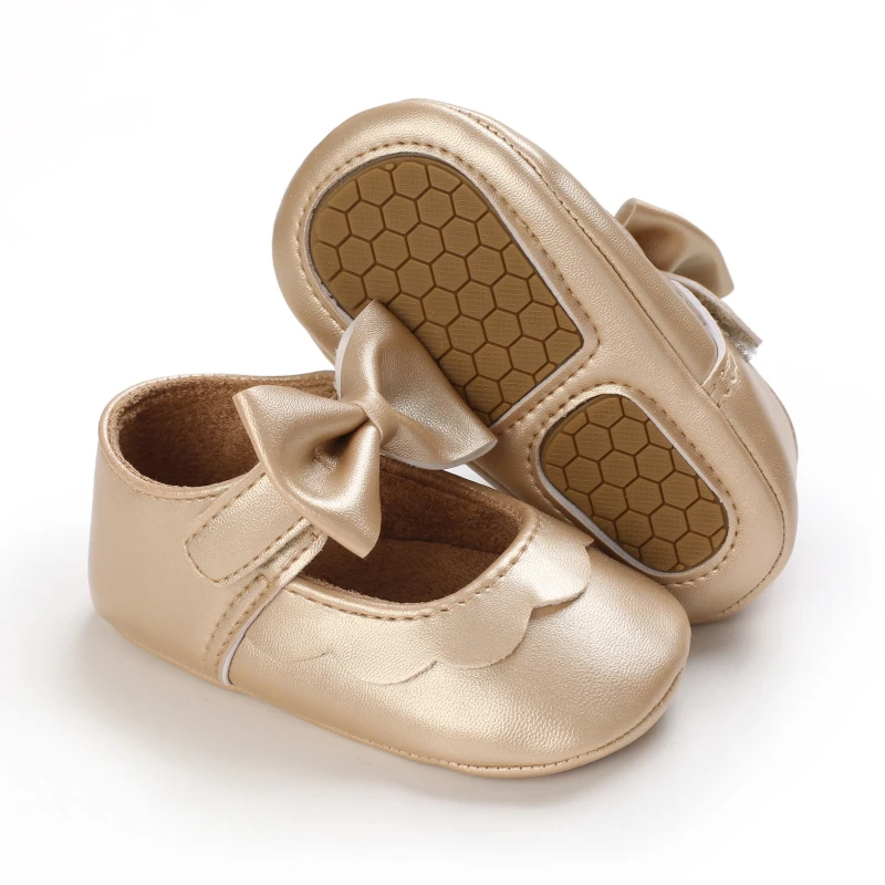 Baby Walking Shoes Golden Baby First Walkers Shoes Gold Princess Shoes Comfortable Soft Soled Non Slip Walking Shoes Pre-Walkers