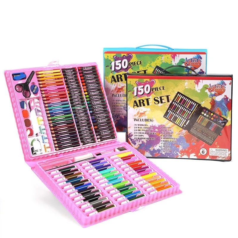 150-pcs-conjunto-de-pintura-de-arte-canetas-coloridas-lapis-de-cera-conjunto-de-arte-artigos-de-papelaria-pintura-pincel-presente-das-criancas-conjunto-escola-casa-abastecimento