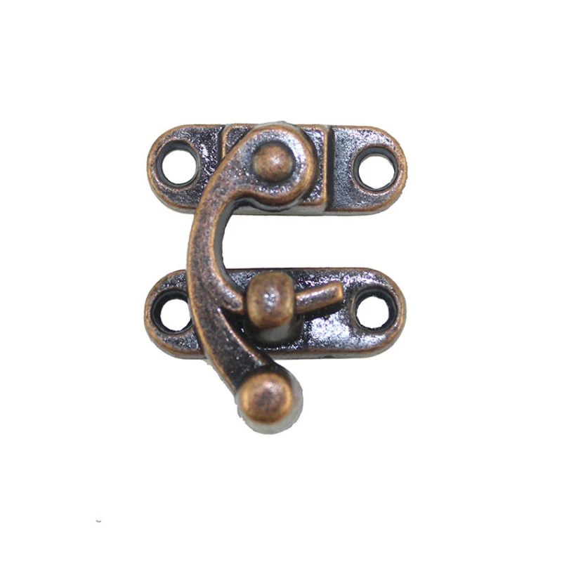 

Left/Right Bronze Mini Vintage Toggle Hasp Hook Swing Arm Clasp Metal Catch Curved Buckle for Jewelry Box Toolbox