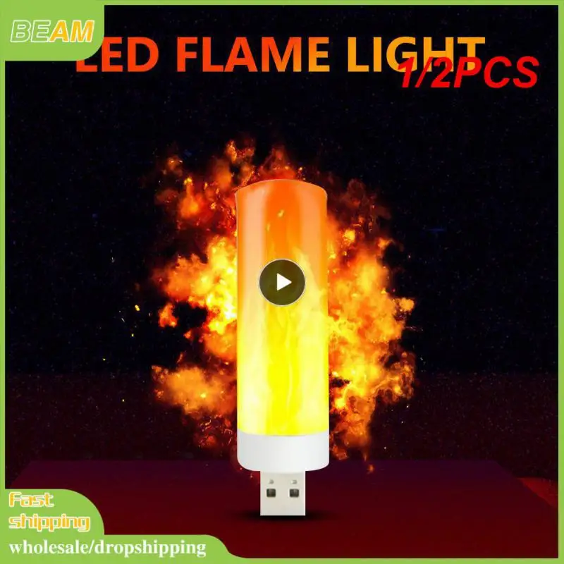 

1/2PCS Night Light USB Flame Light Light Candle Light LED Flame Light USB Atmosphere Light USB Plug Lamp Outdoor Indoor