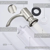 Samodra ตู้ทําสบายนิกเกิลสีดําอ่างล้างจานเคาน์เตอร์เครื่องจ่ายสบู่เหลวขวดอุปกรณ์ครัว 360ml ในตัวปั๊ม 4