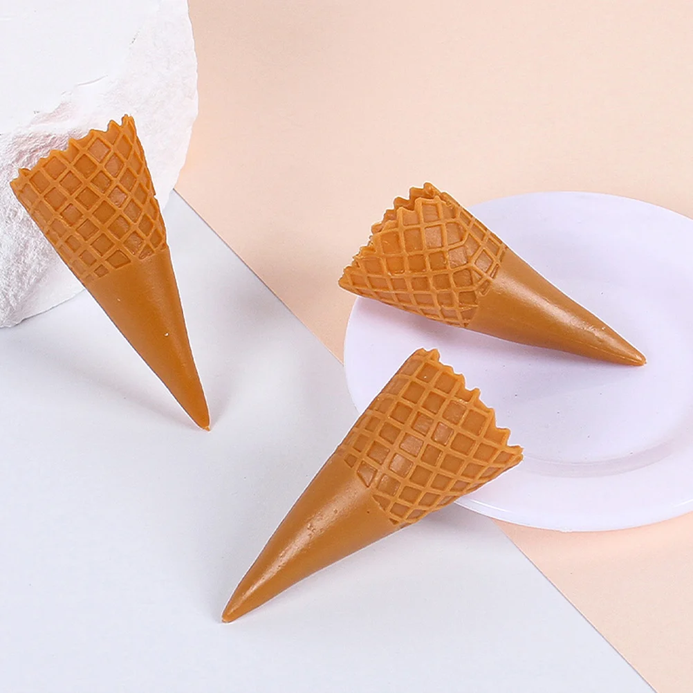 Artificial Crispy Cone Bobby Pins Decorative Ice Cream Adorable Material Pvc Simulation Child