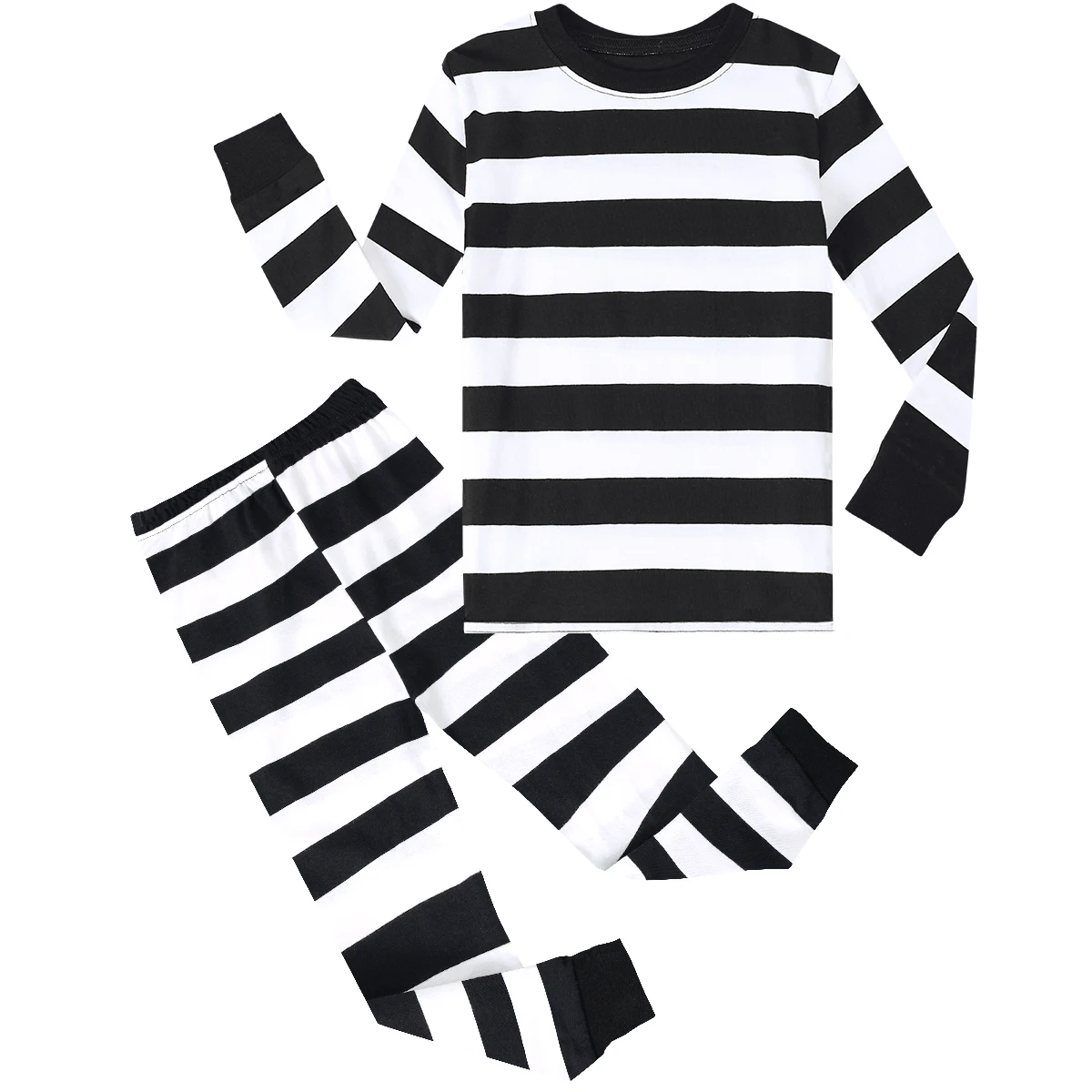 Colorful Rainbow Stripe Kids Pajamas - Boys Toddler Sleepwear Set for Halloween Carnival & Parties