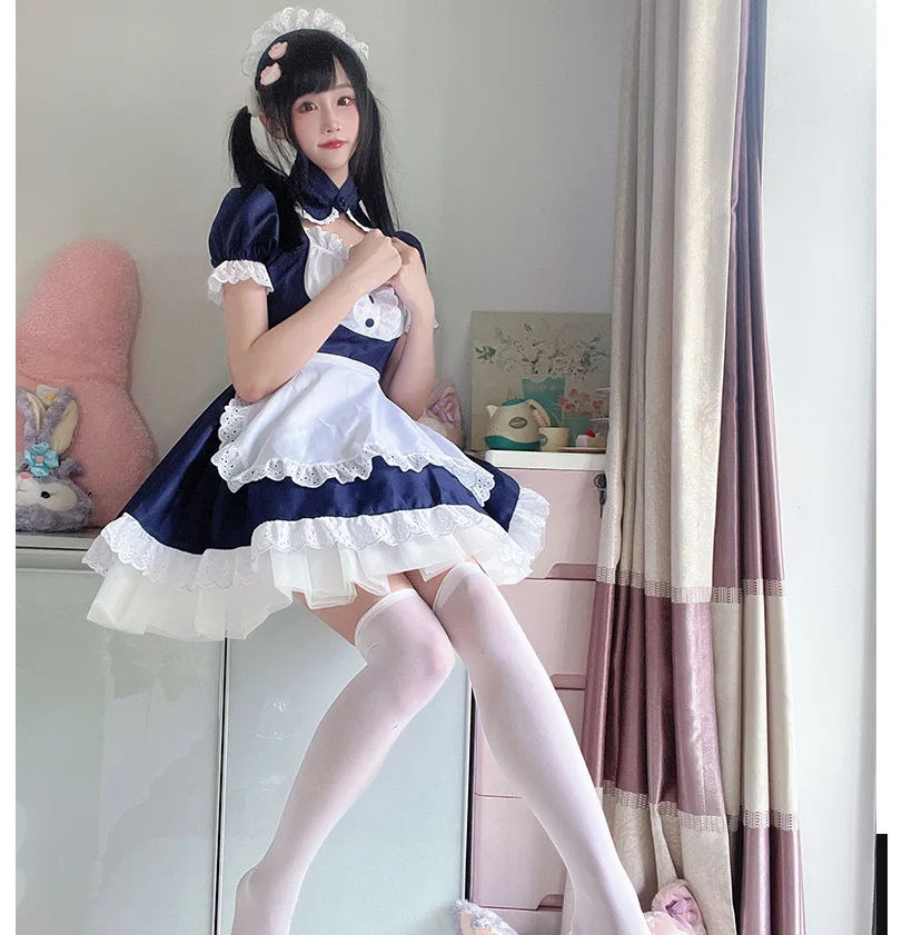 Gothic Lolita Maid Cosplay Kleid Damen Anime Halloween Party Outfit 15