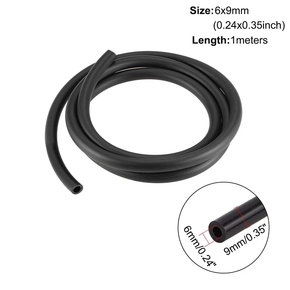 Multi-Size Black Smooth Nitrile Rubber Hose – 1m/3m Lengths, 3mm-19mm Diameter