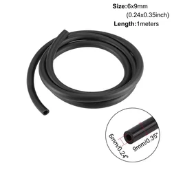 Multi - Size Black Smooth Nitrile Rubber Hose - 1m/3m Lengths, 3mm - 19mm Diameter - 1 meters (6x9mm)