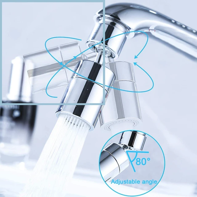 360° Swivel Dual-Function Anti-Splash Kitchen Faucet Aerator - Bathroom Water Filter Nozzle Mixer with Bubbler Diffuser 1