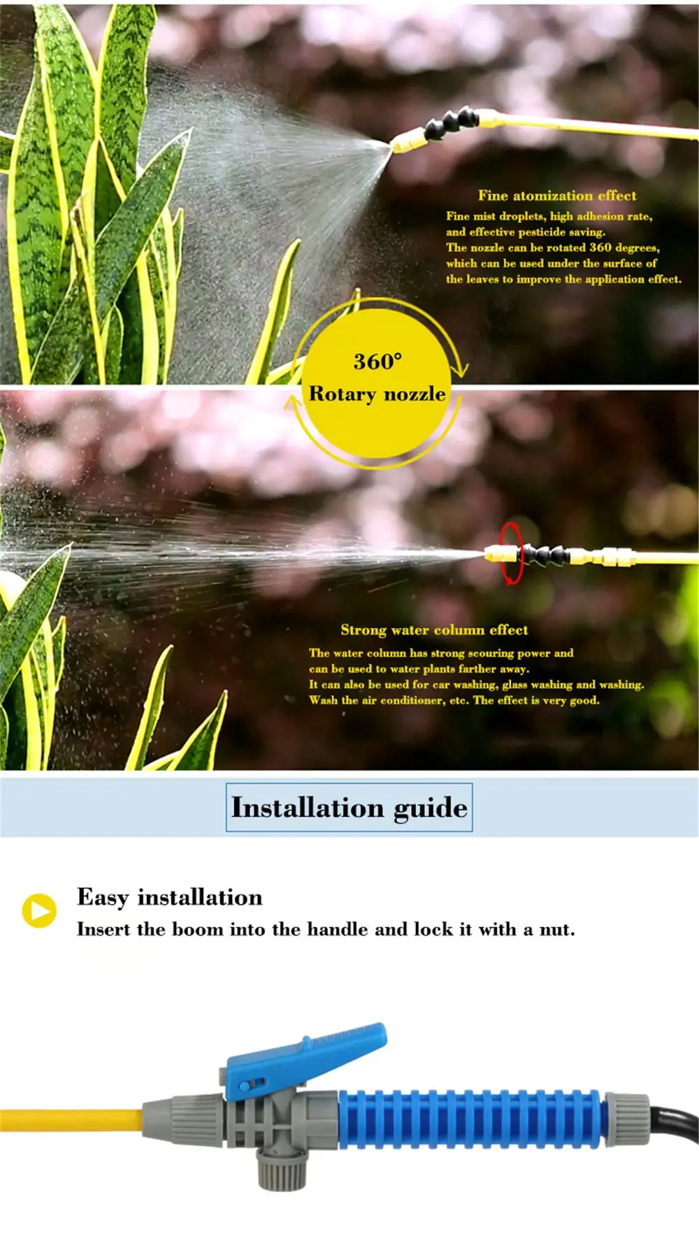 Description Picture 4 of itemAgricultural Sprayer Nozzle Stretchable Telescopic Rod DIY Length Stainless Steel Plastic Telescoping Wand Watering Kits