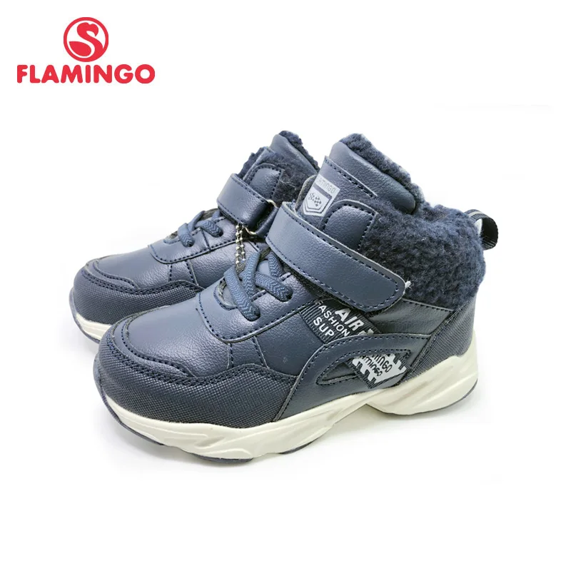 FLAMINGO  Autumn Boys Boots Children's Shoe High Quality Ankle Kids Shoes with Hook& Loop for Little Boys 202B-F13-2006