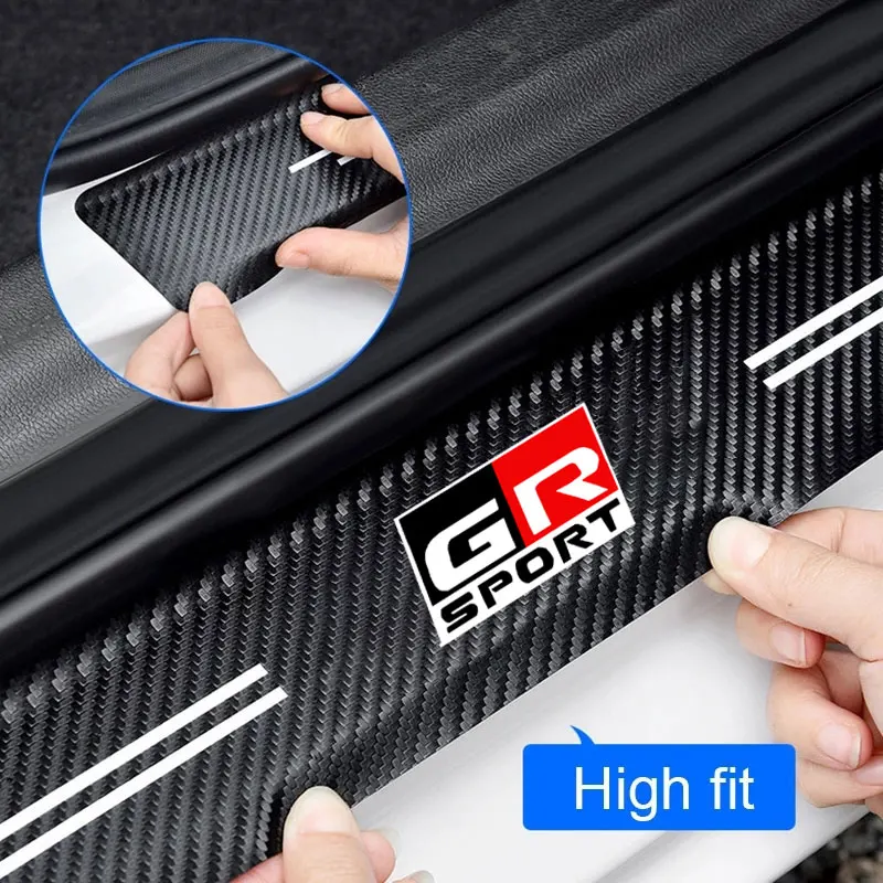 자동차 탄소 섬유 도어 씰 환영 페달 Toyota GR Sport Gazoo Racing Yaris 86 Corolla Hilux Supra C-HR 액세서리 인테리어