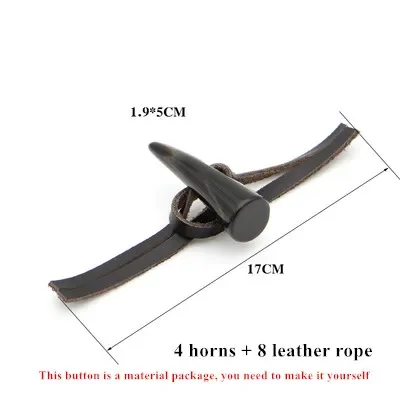 2 Sets Hoorn Pu Lederen Toggle Knop Jas Jas Duffle Sluiting Bruin