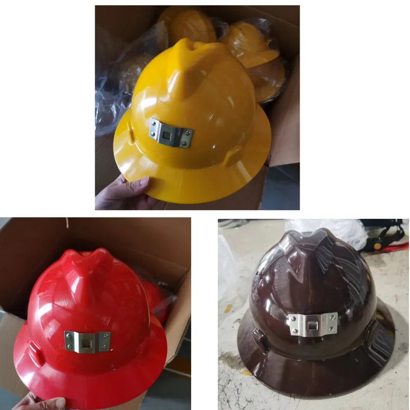 Miner Safety Helmet Full Brim Work Helmet Lightweight Railway Wide Brim Miner with Lamp Bracket