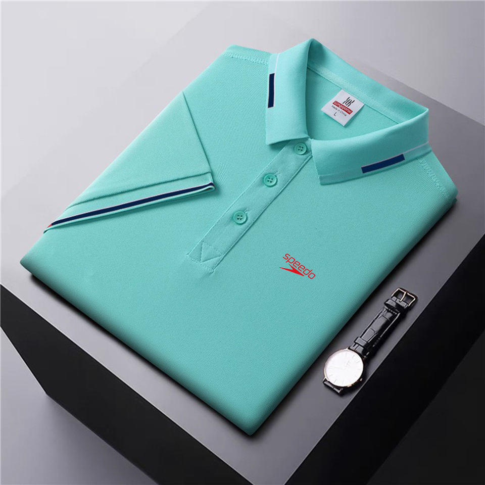 Polo de algodón de manga corta con cubierta para hombre color sólido multicolor informal moda de verano top de negocios 2024