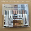 6/8/10Pcs Wooden Furniture Repair Pen Touch Up Markers & Crayon Sharpener Set Wood Scratch Restoration Kit Patch Paint Pen 1