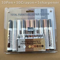 6/8/10Pcs Wooden Furniture Repair Pen Touch Up Markers & Crayon Sharpener Set Wood Scratch Restoration Kit Patch Paint Pen 1