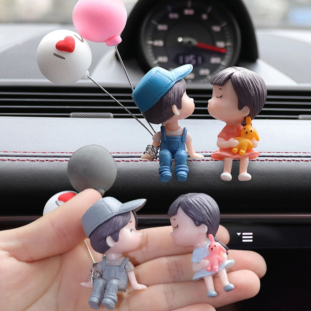 Kiezelsteen Farmacologie nevel Car Decoration Cute Cartoon Couples Action Figure Figurines Balloon  Ornament Auto Interior Dashboard Accessories For Girls Gifts - Ornaments -  AliExpress