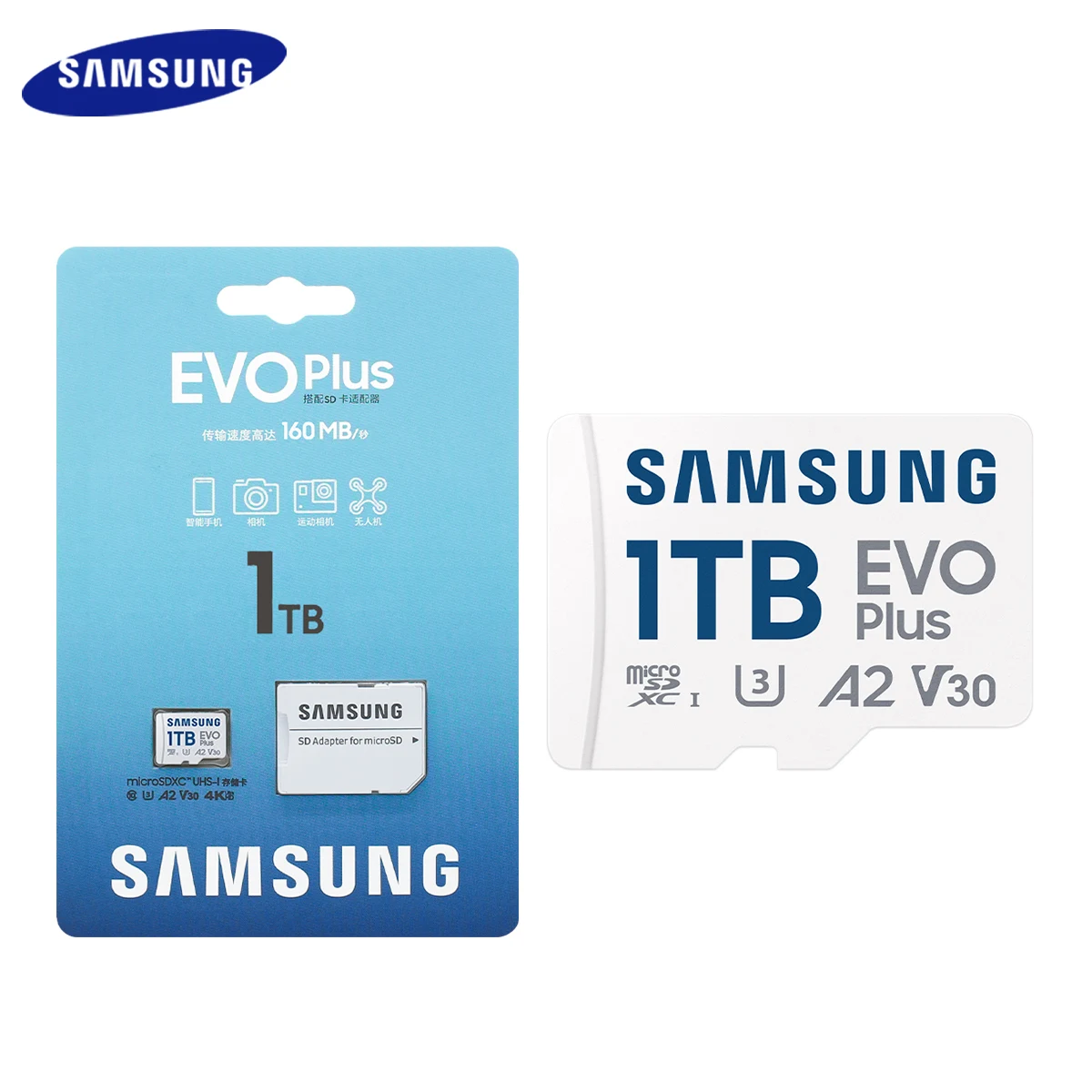 SAMSUNG EVO Plus microSDXC Memory Card 1TB A2 U3 V30 Micro SAMSUNG EVO Plus microSDXC Memory Card 1TB A2 U3 V30 Micro