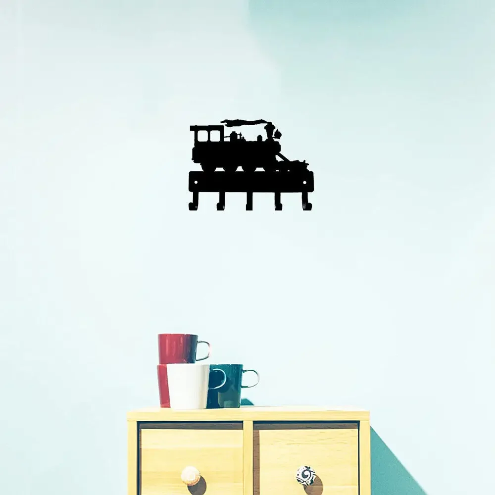 

Вешалка для ключей парового поезда-9 дюймов широкая металлическая настенная арт для гостиной спальни кабинет крыльцо