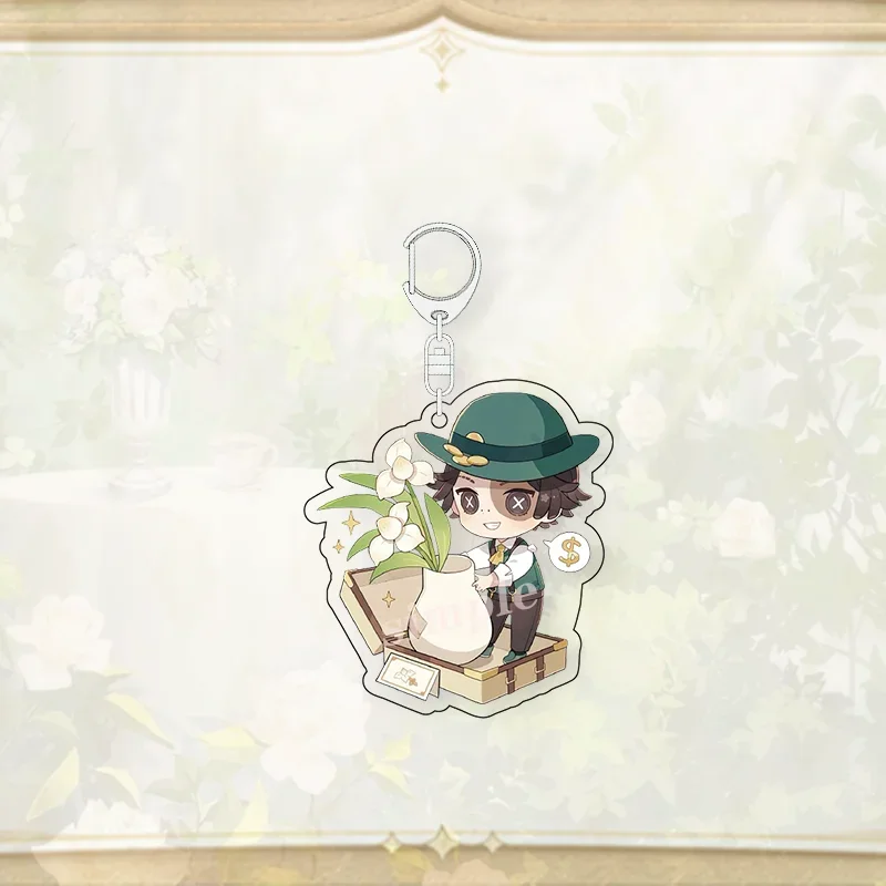 Tea Party Game Identity V Acrylic Keychain Cartoon Figures Key Chain Fiona Gilman Eli Clark Victor Grantz Bag Pendant Fans Gifts