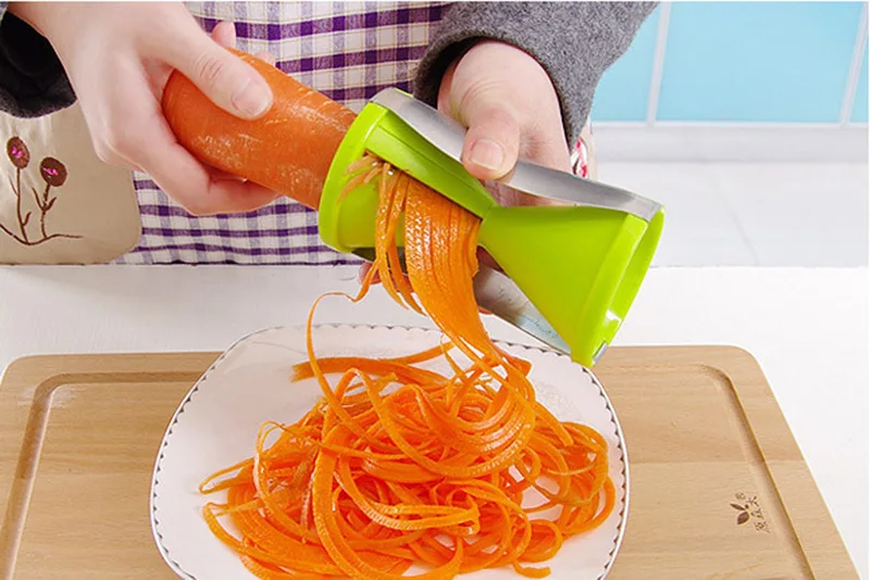 Description Picture 4 of itemZucchini Spaghetti Maker Best Spiraler Spiralizer Noodle Zoodler Fettuccine  Pasta Hand Slicer kitchen gadgets Vegetable Cutter