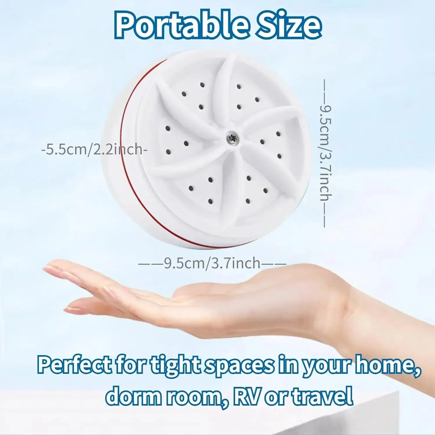 Mini Washing Machine USB Rotating Turbine Portable Washing Machine For Socks Underwear Wash Dishes For Travel Home Business Trip 5