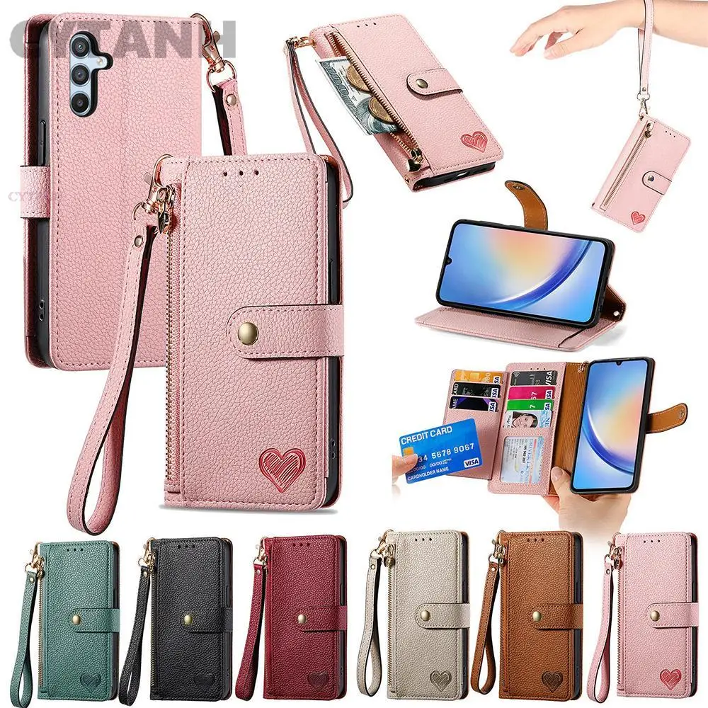 

Чехол-бумажник с защитой от кражи для Samsung Galaxy A73 A72 A71 A70 A70S A54 A53 A52 A52S A43 A42 A41 A34 A33