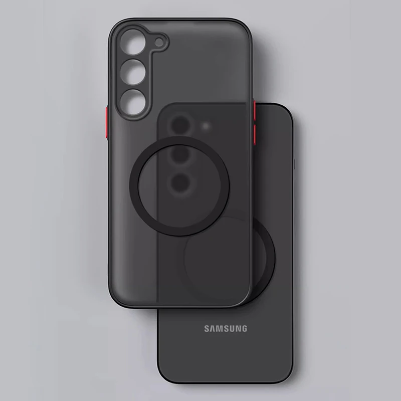 S25 S24 Ultra Plus Case Armor Matte Magnetic For Samsung Galaxy S25 S24 S23 S 25 Ultra Plus Cases Frosted Wireless Charge Cover 4