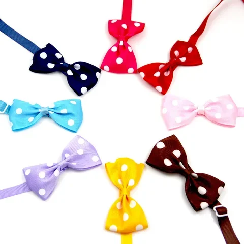 

Dog Bow Tie Polka Dot Cartoon Adjustable Multicolor Pet Collar Cat Bow Tie Photo Props Dog Cat Pet Supplies Accessories