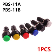 

1PC PBS-11A PBS-11B 12mm self-locking Self-Recovery Plastic Push Button Switch momentary 3A 250V AC 2PIN 6Color