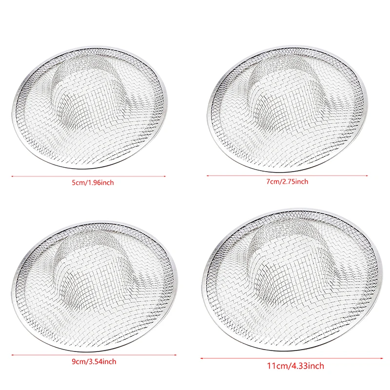 2pcs Stainless Steel Bathroom Drain Filter Net Screening Sink Drain Strainer Shower Hair Catchers Stoppers Kitchen Accessories 6