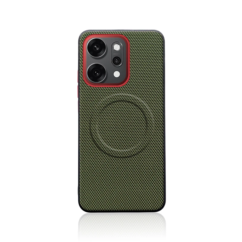 Luxury Magnetic Soft TPU & Nylon Woven Leather Back Anti-Fingerprint Case