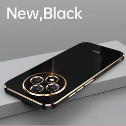 Ultra Slim Chromed Anti - Shock TPU Soft Cover, Plating Design - OPPO Reno12 FS 5G (Black (XinLi))