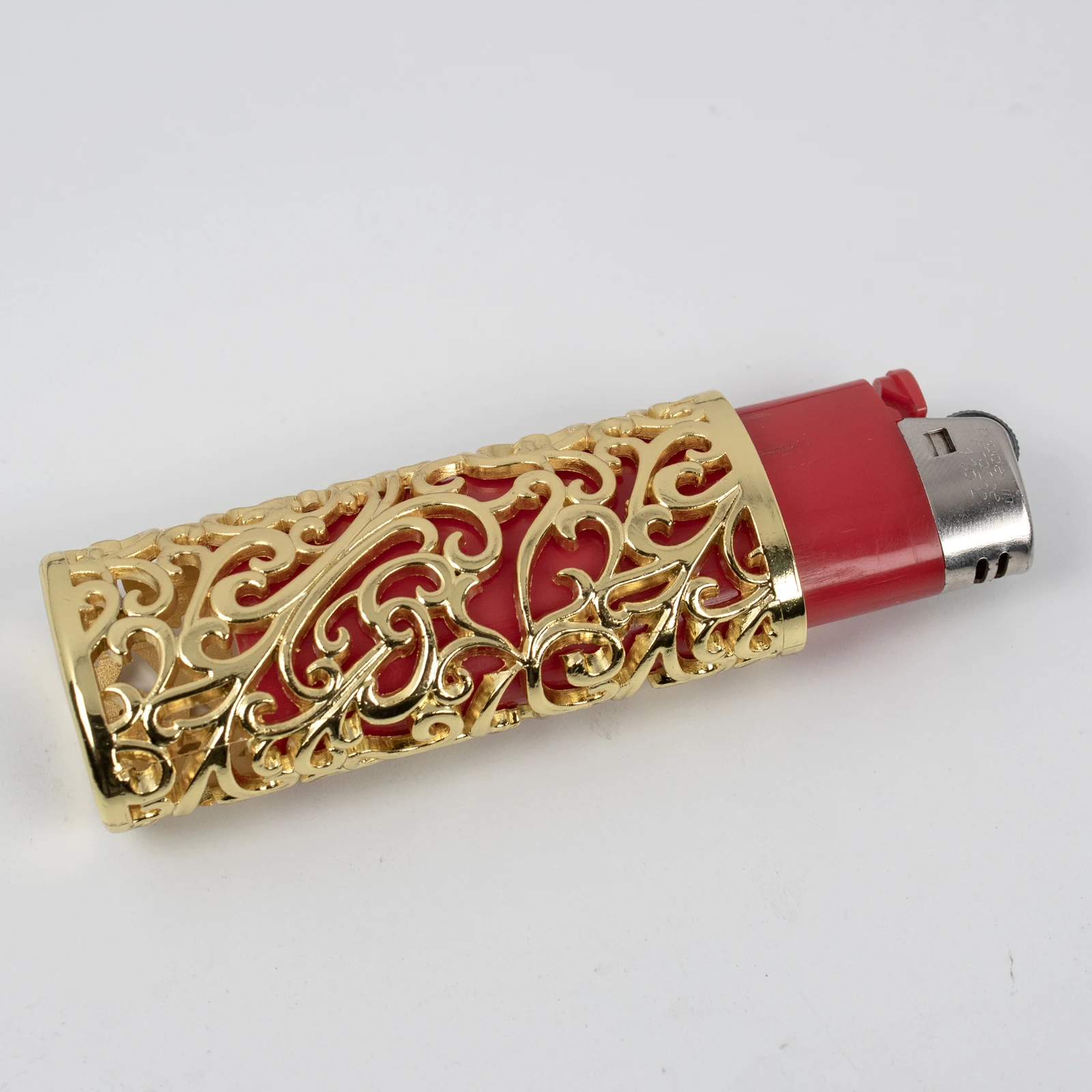 Vintage Metal Lighter Case Holder With Hollow Pattern Design, Gift