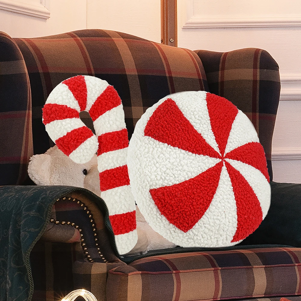 Oreiller Peluche Canne à Sucre De Noël - 45 Cm, Décoration Festive, Cadeau Enfant - 7