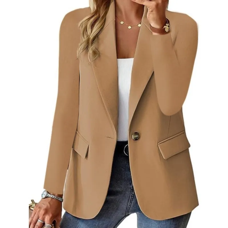 Casual Blazers Jacket For Women Spring Autumn Female Jacket  Office Lady Long Sleeve Solid Color Coat Loose Streetwear Clothes