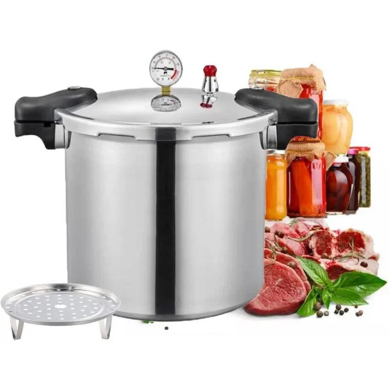 

25quart pressure canner cooker and with cooking rack canning gauge Explosion proof safety valve Extr