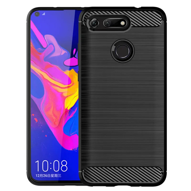 

Phone Case for Honor View 20 Carbon Fiber Shockproof Case for honor v20 Huawey Full Protective Back Cover Coque Fundas